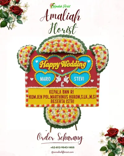 Karangan Papan Bunga Pernikahan di Taar